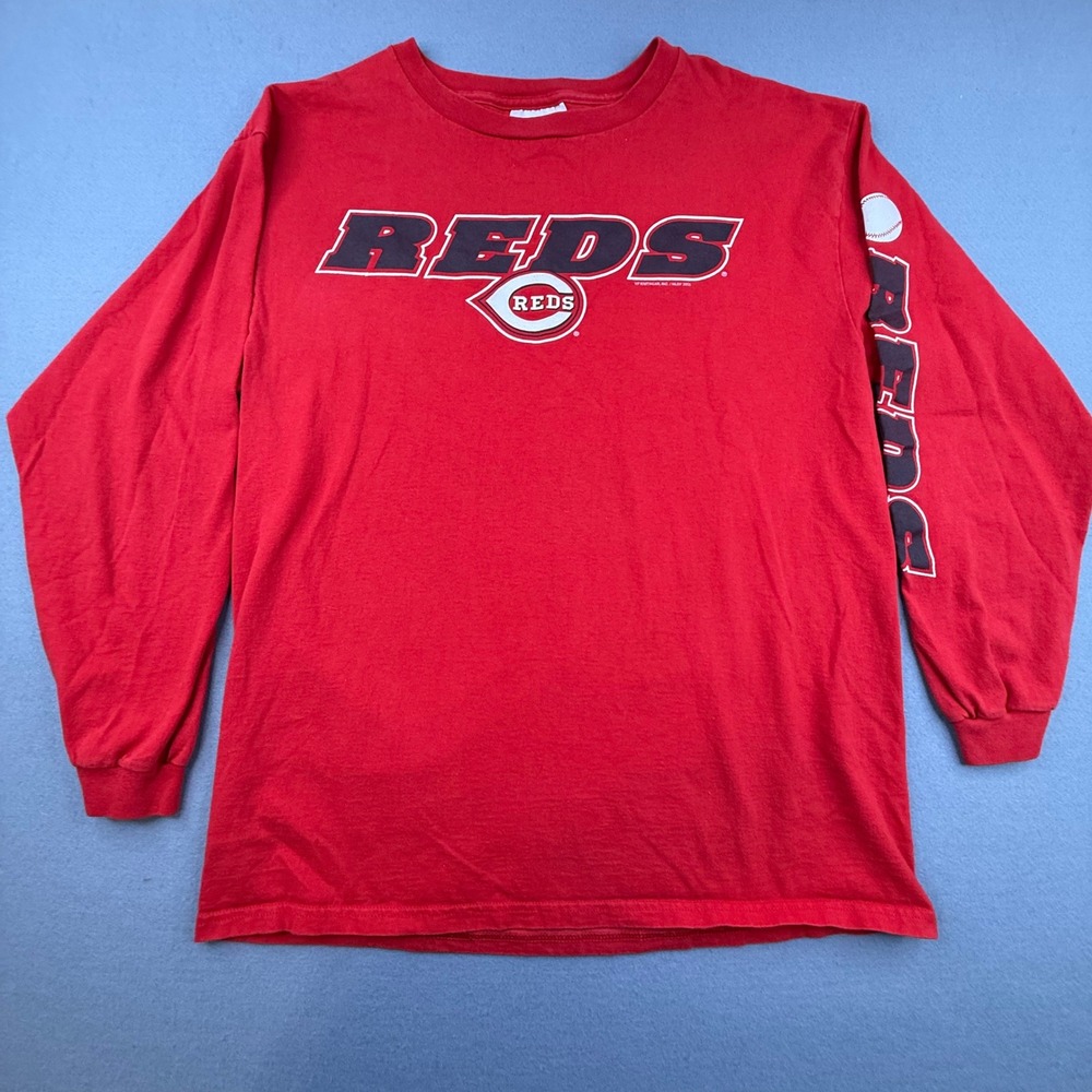 Vintage CSA Cincinnati Reds Shirt Mens Large Long Sleeve MLB Baseball USA Made